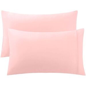 Egyptian Cotton Pillowcases 2Pcs Queen Pillow Covers, 20"x30" Coral Pink